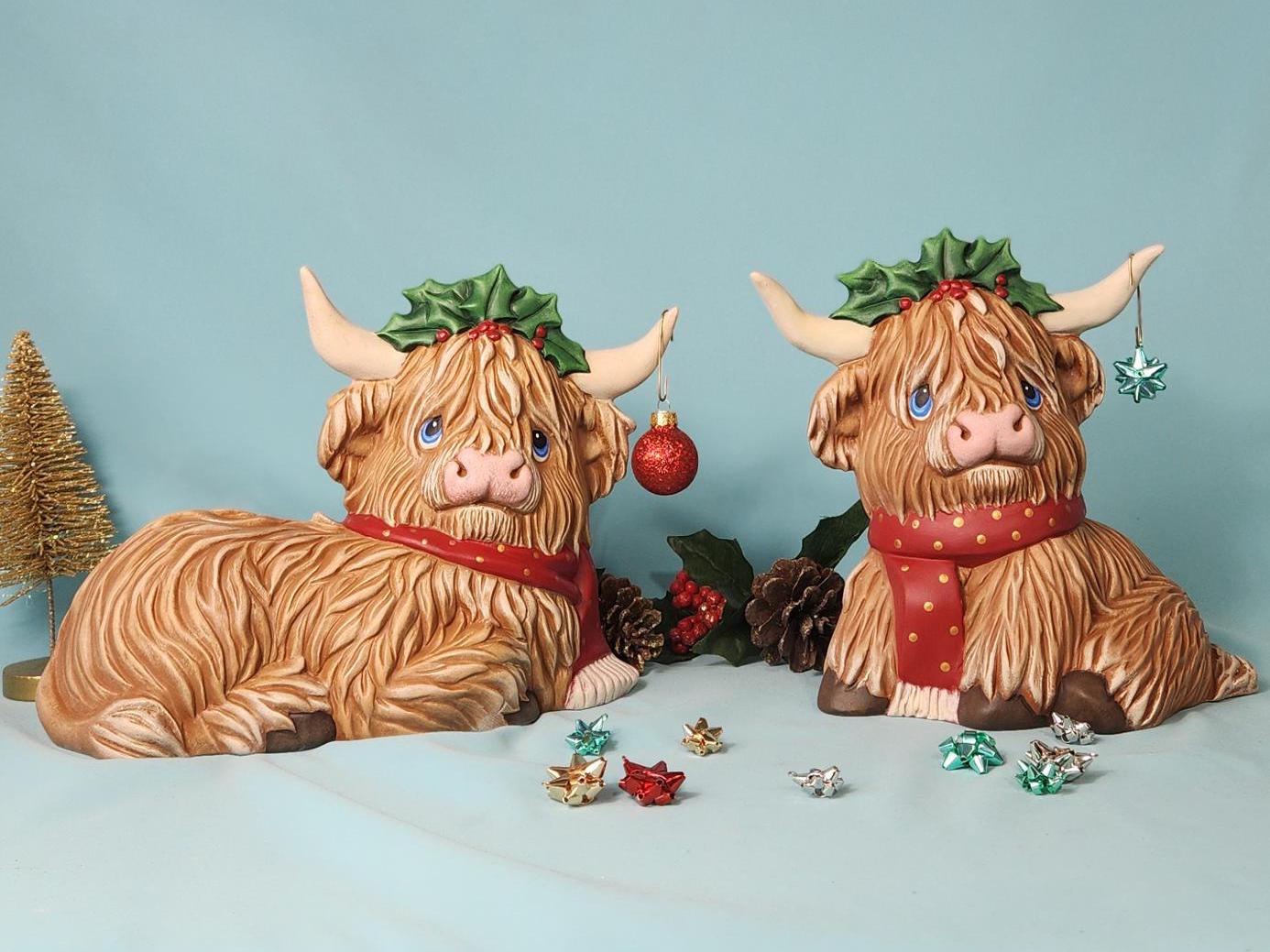 Beautiful Highland Christmas Cows