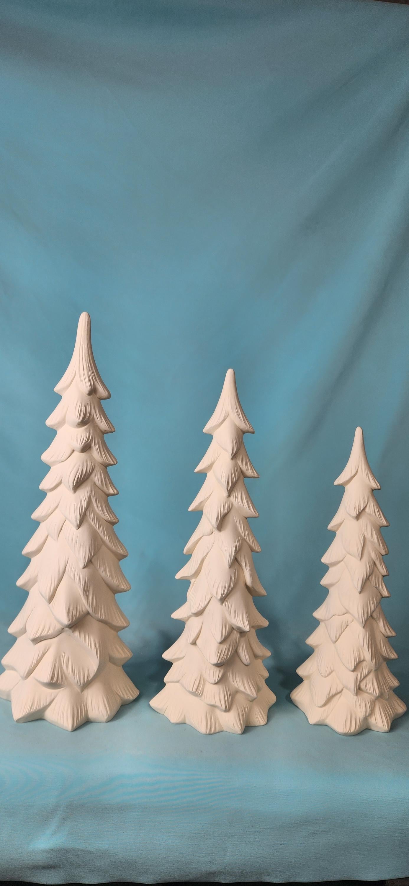 Ready To Paint | Select Your Size | Wispy Bisque Trees | Heirloom Ceramic Tree | Winter Holiday Decor | Night Light