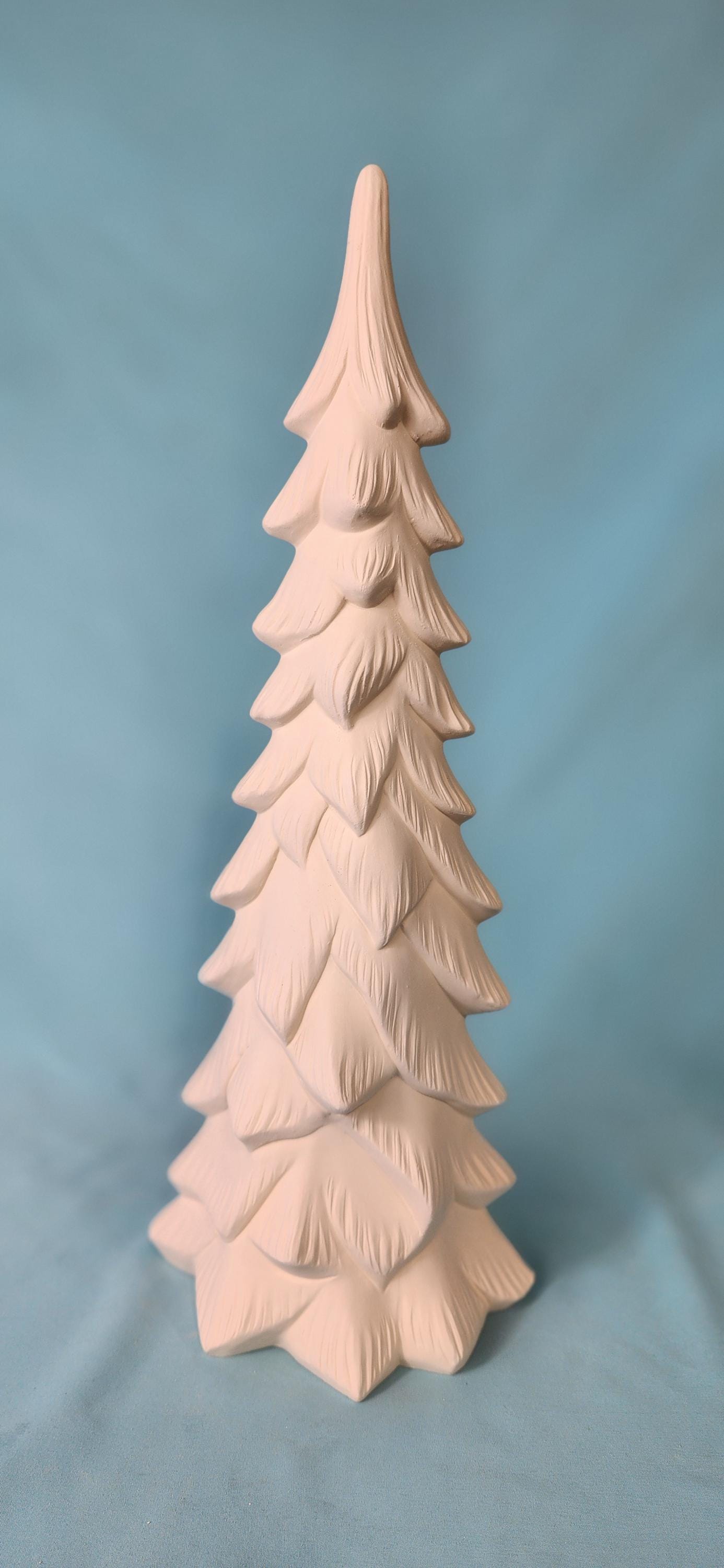 Ready To Paint | Select Your Size | Wispy Bisque Trees | Heirloom Ceramic Tree | Winter Holiday Decor | Night Light