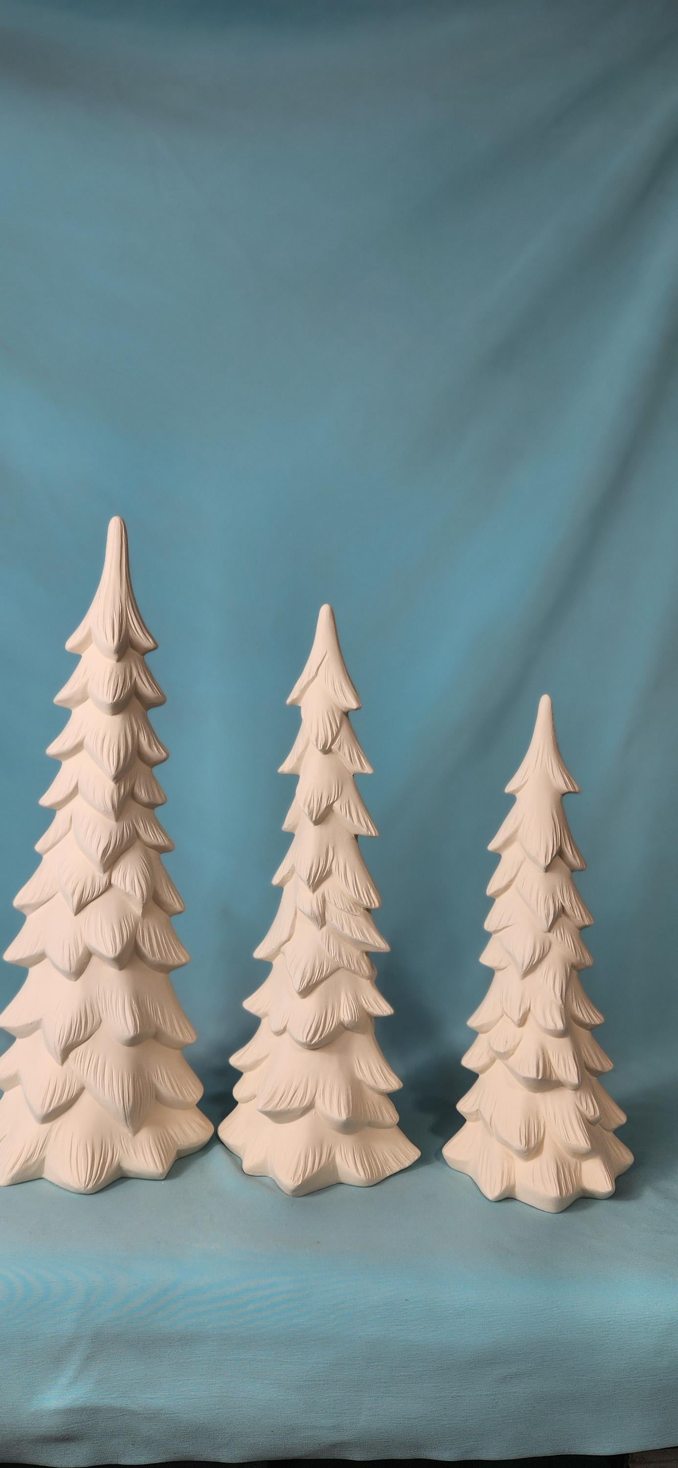 Ready To Paint | Select Your Size | Wispy Bisque Trees | Heirloom Ceramic Tree | Winter Holiday Decor | Night Light