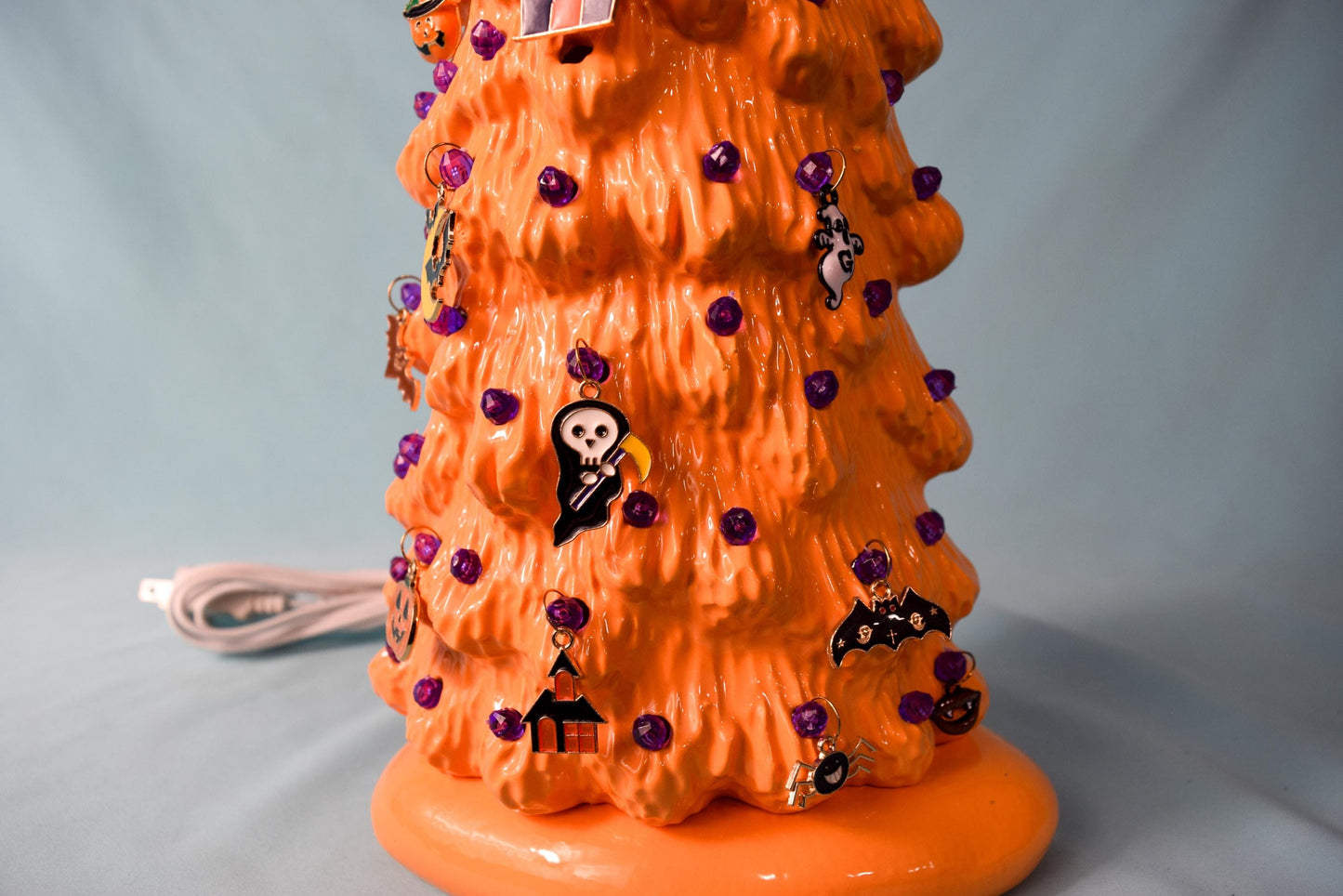 Pumpkin Orange Light Up Halloween Charm Tree