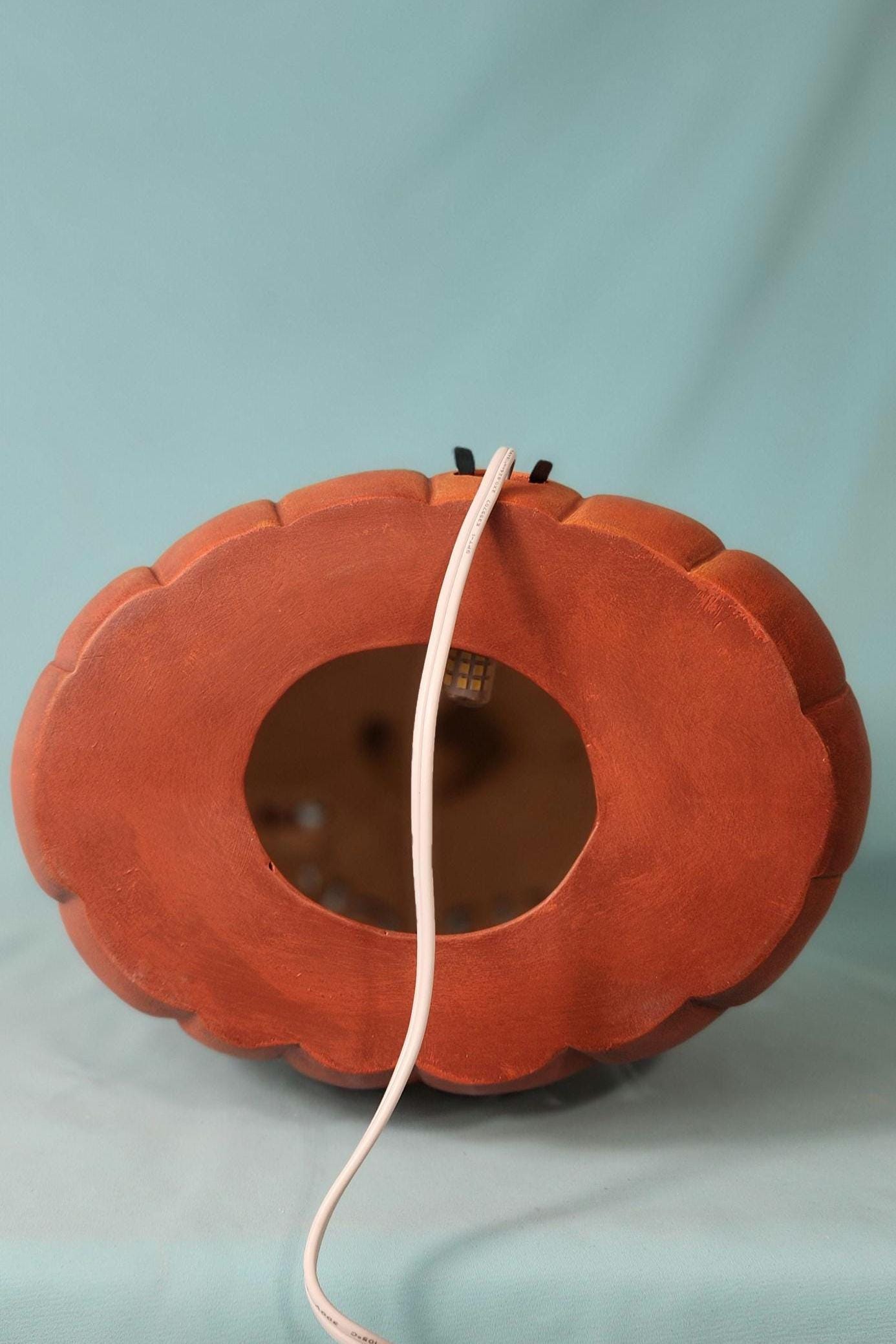 Beautiful Light Up Trick Or Treat Ceramic Pumpkin