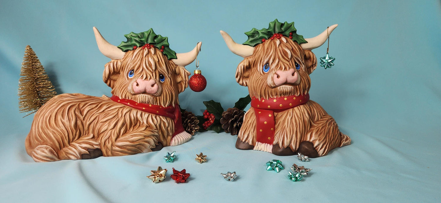 Beautiful Highland Christmas Cows