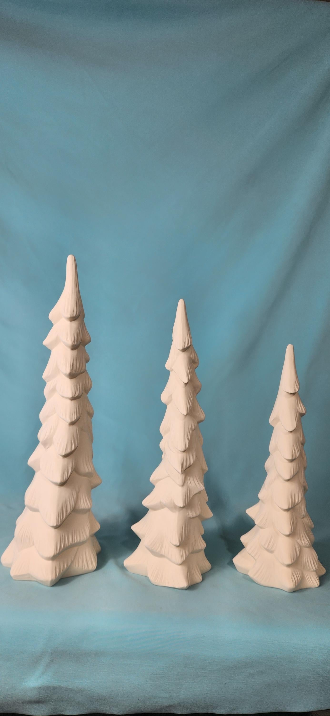 Ready To Paint | Select Your Size | Wispy Bisque Trees | Heirloom Ceramic Tree | Winter Holiday Decor | Night Light