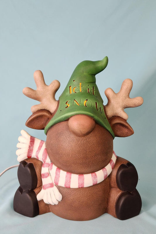 Let It Snow | Ready To Ship | Rudi The Reindeer Gnome | Light Up Reindeer Christmas Night Light | Free Shipping