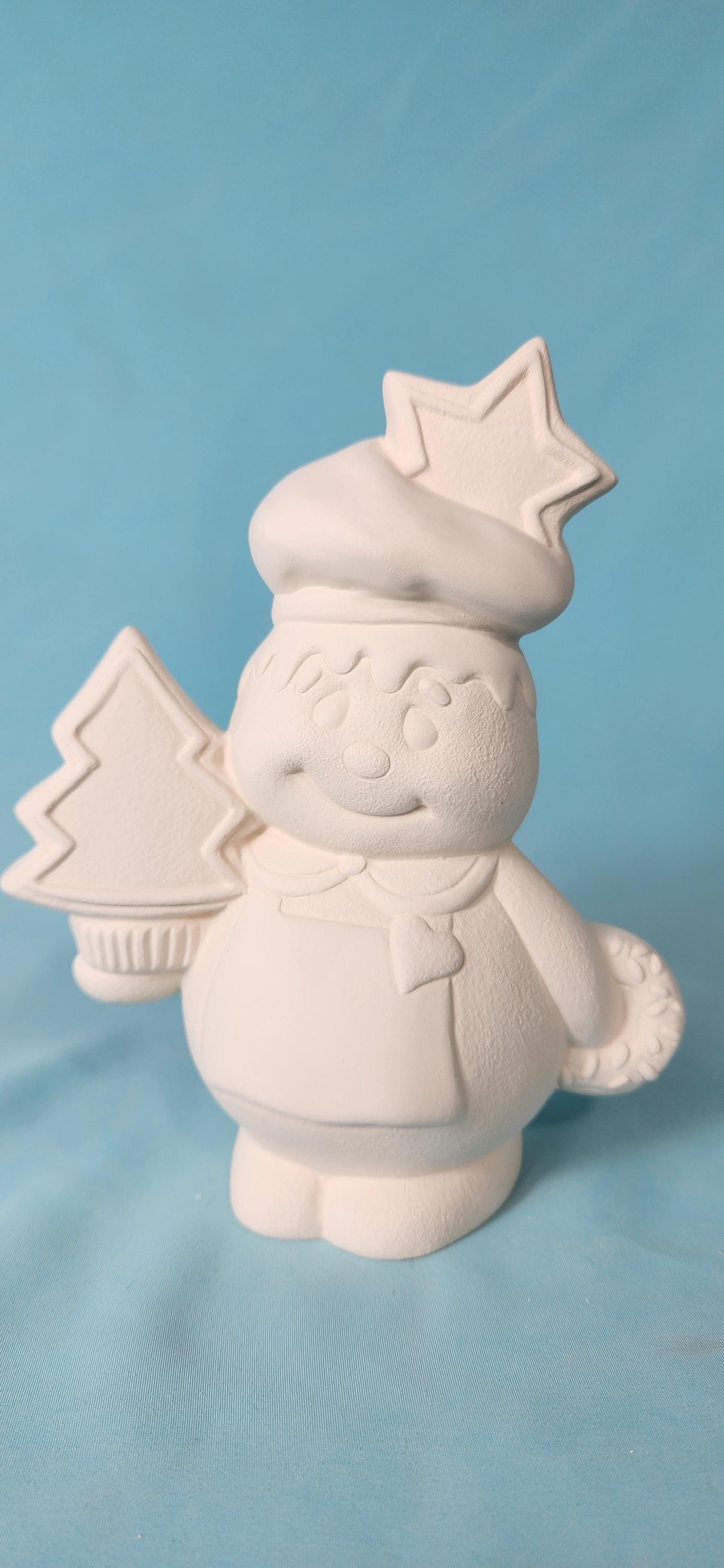 Ceramic Gingerbread Baker With Cute Tree Cookie | Holiday Decor | Christmas Cookie Decorator | Paint It Yourself DIY