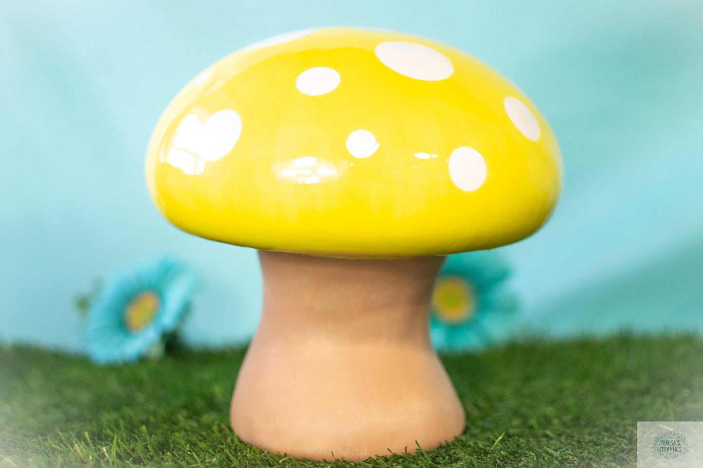 Jumbo Mushroom Art | Mushroom Garden Statue | Handmade Ceramic Art - Teresa&#39;s Ceramics