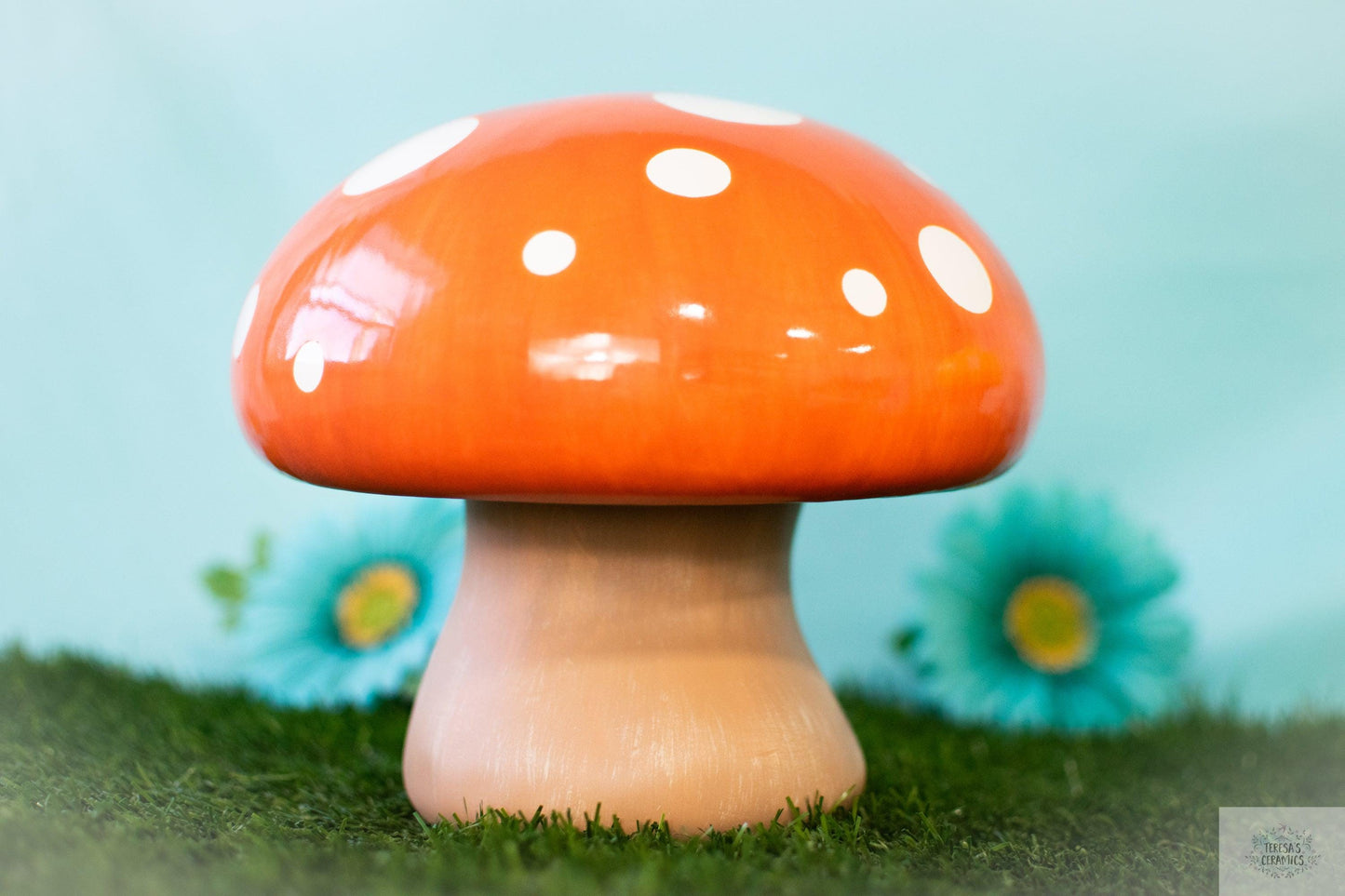 Jumbo Mushroom Art | Mushroom Garden Statue | Handmade Ceramic Art - Teresa&#39;s Ceramics