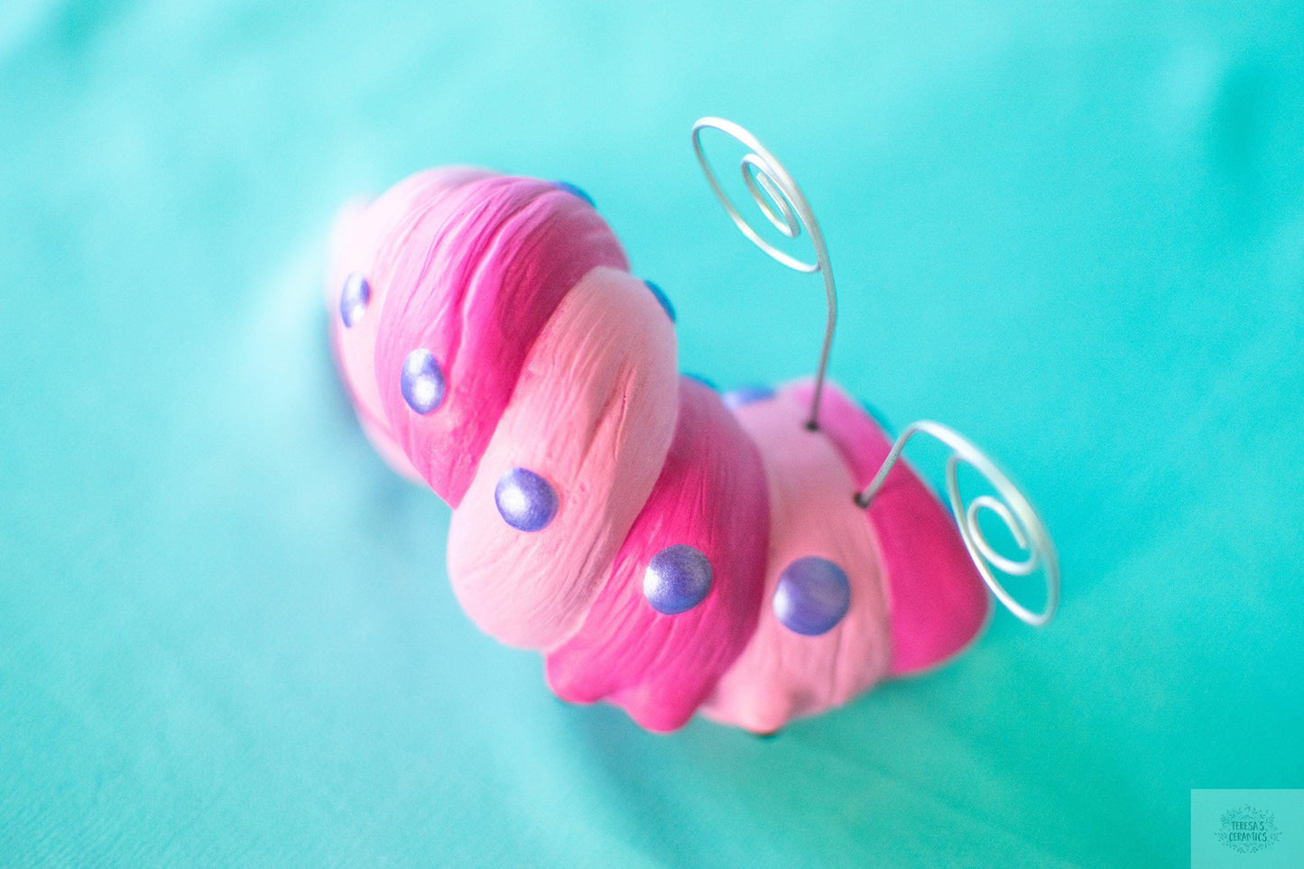 Valentine Wormy | Ceramic Caterpillar | Pink Ceramic Decor - Teresa&#39;s Ceramics