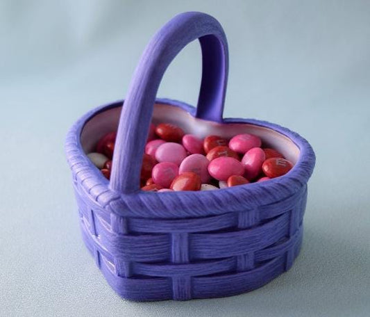 Heart Basket | Purple Valentine Decor - Teresa&#39;s Ceramics