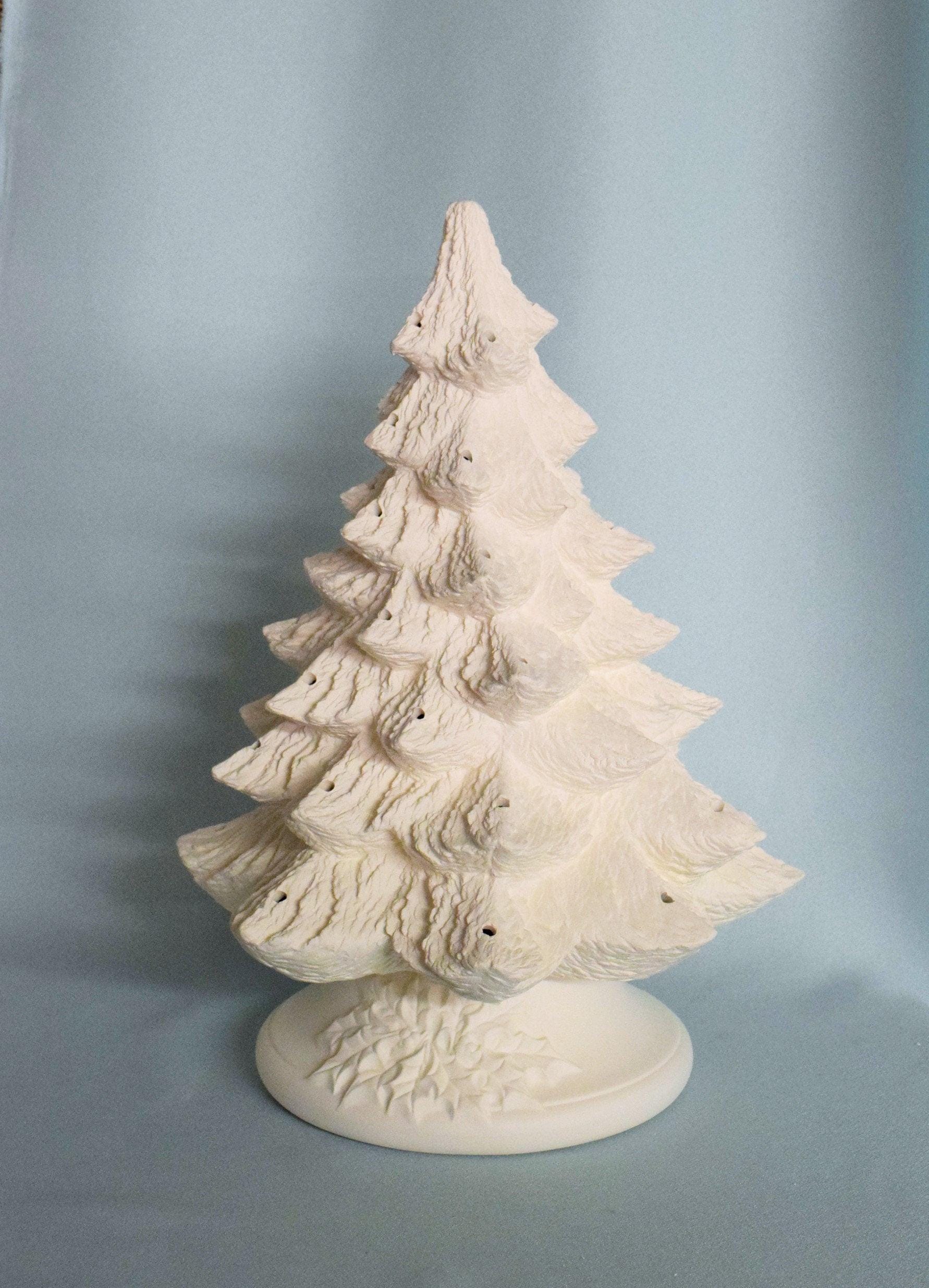 Vintage Style Ceramic Christmas Tree | Bisque | DIY 16&quot; - Teresa&#39;s Ceramics