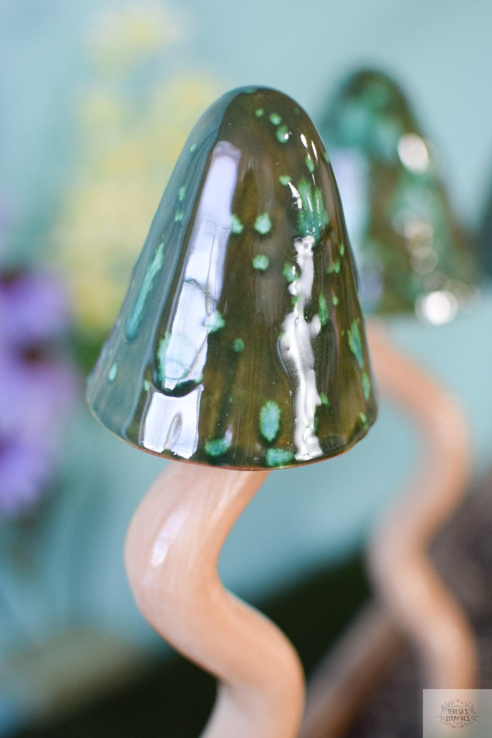 Tall Magic Mushrooms | Ceramic Mushroom Chimes | Mushroom Garden Decor - Teresa&#39;s Ceramics