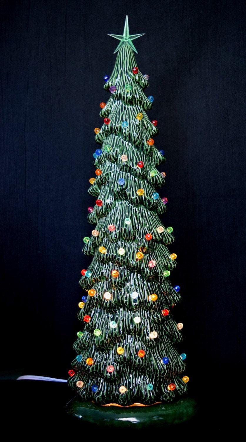 Ceramic Christmas tree in bisque - Slim Christmas Tree - 16 inches tall - village -  Tree - Ready to paint - Painting project - DIY ceramics - Teresa&#39;s Ceramics