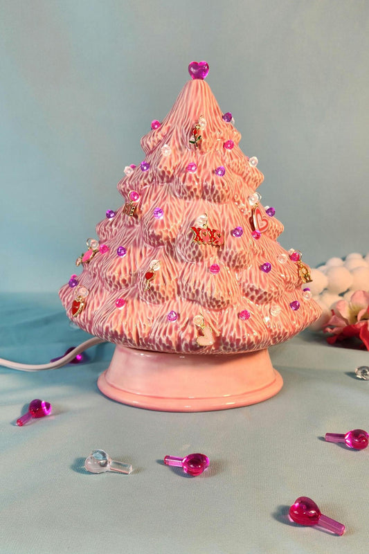 valentine day ceramic christmas tree with charms