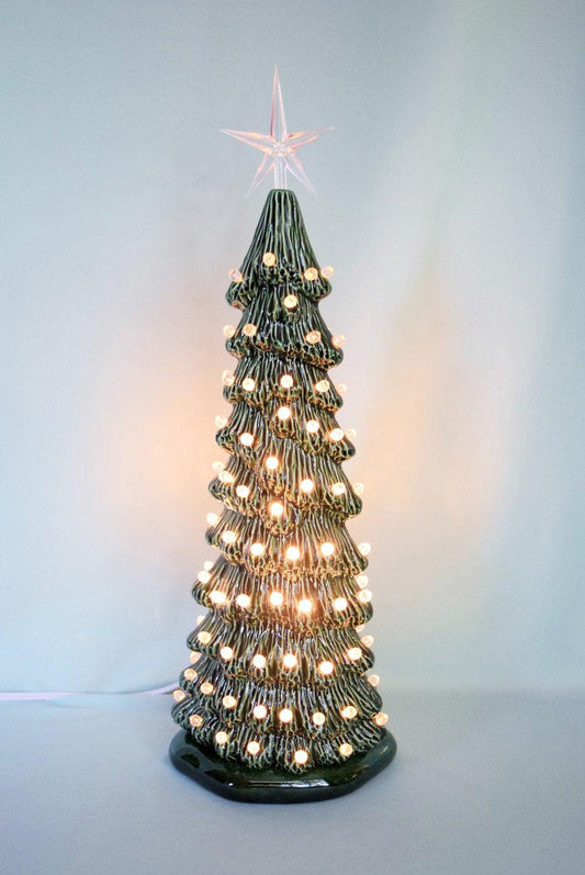 Ceramic Christmas tree | 16 inches | Slim Style - Teresa&#39;s Ceramics