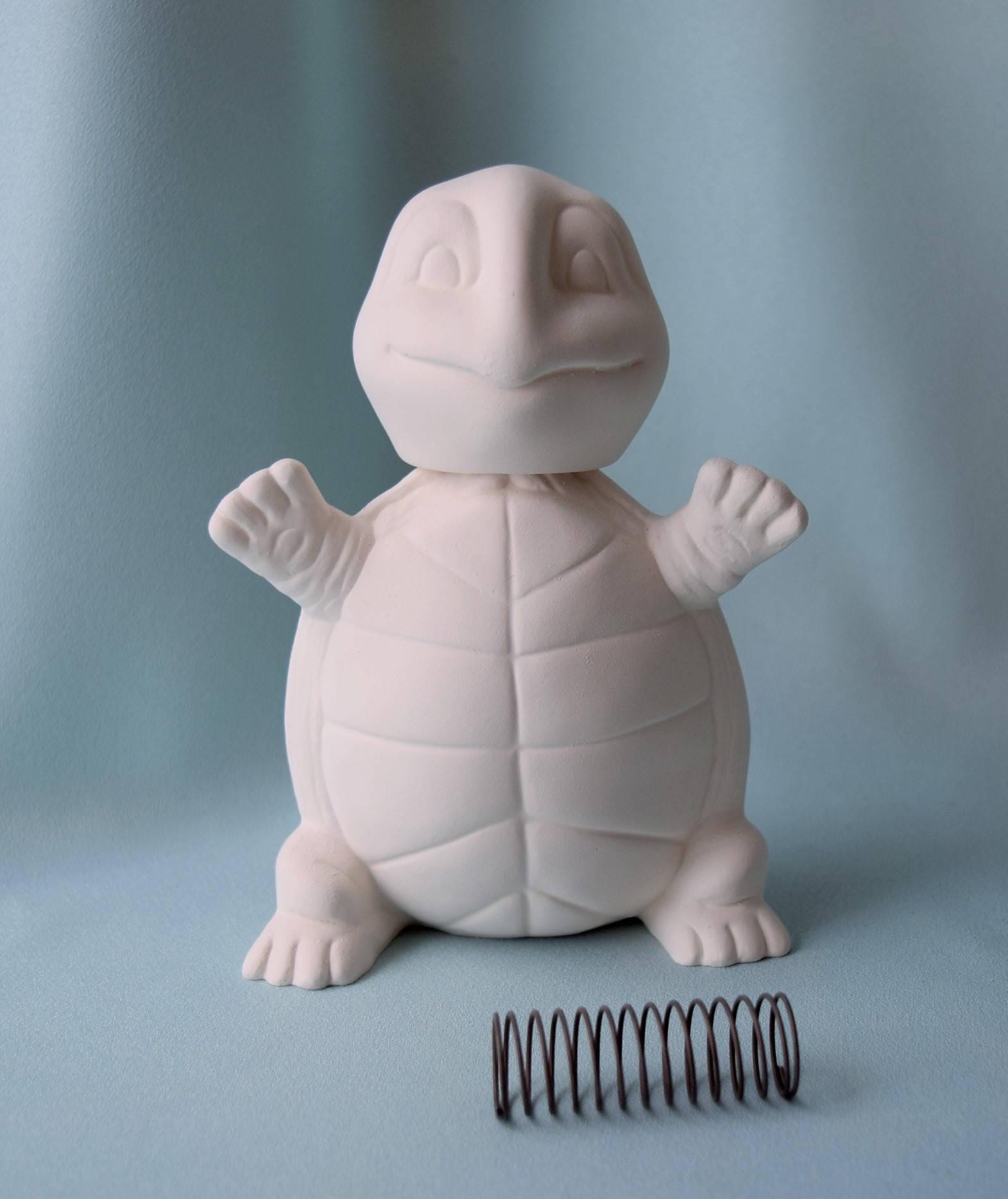 Bisque Bobble Head | DIY Turtle - Teresa&#39;s Ceramics