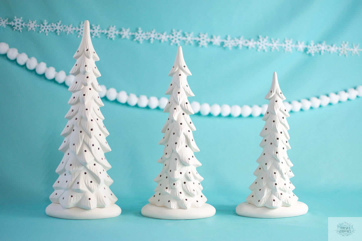 Bisque Wispy Tree | Ceramic Christmas Tree | DIY Gift Idea | Select Your Size + Style - Teresa&#39;s Ceramics