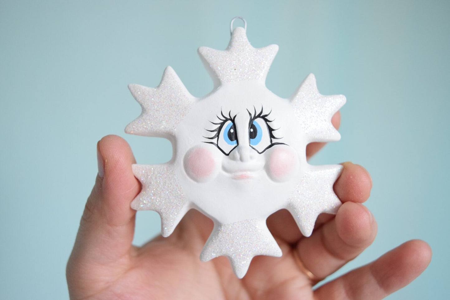 Ready To Paint | 5 Snowflake Ornaments | DIY Christmas Ornaments | Bisque Ceramic Snowflakes