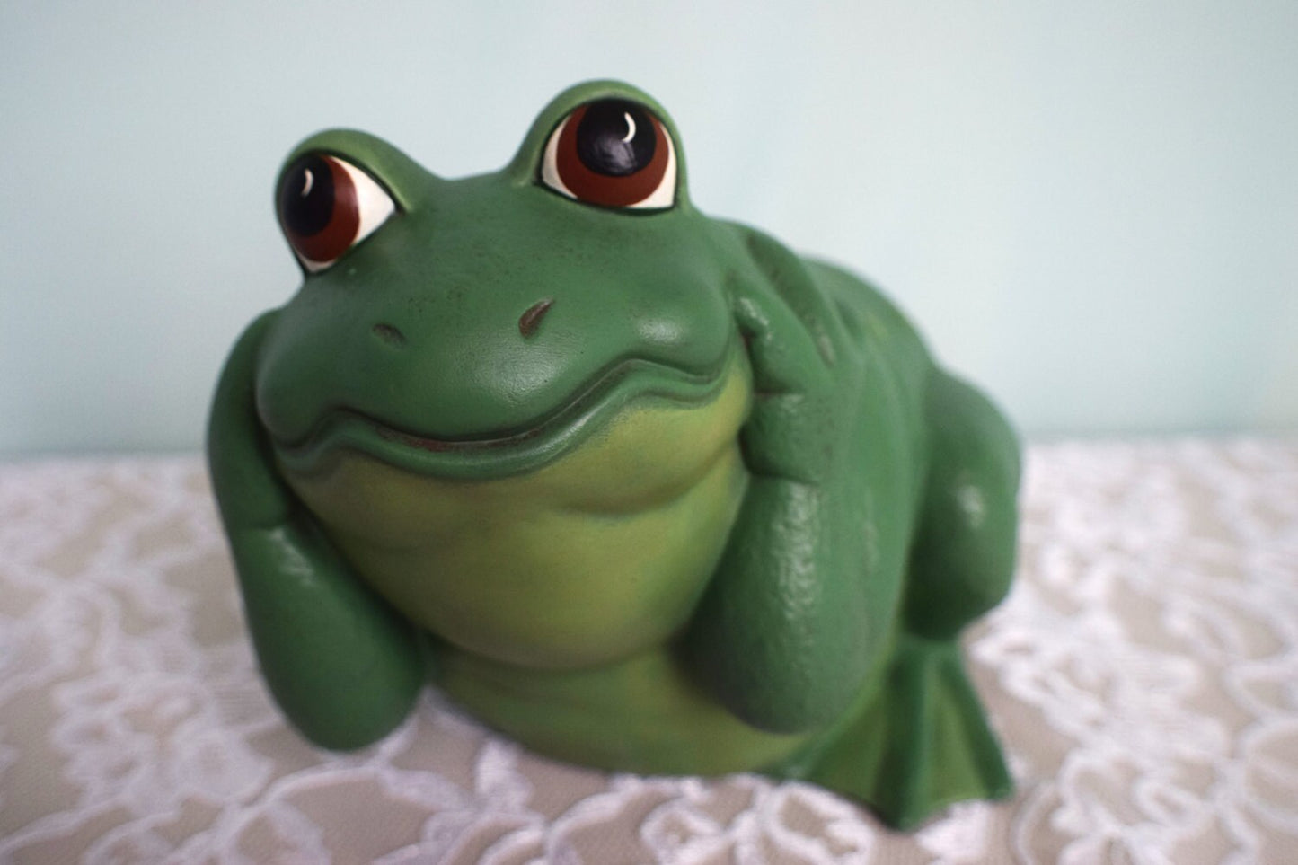 Hear No Evil Frog - Garden Frog - Ceramic Frog - Yard Art - Patio Decor - Garden Decor - Gardening Frog - Outdoor Frog - Cute Frog