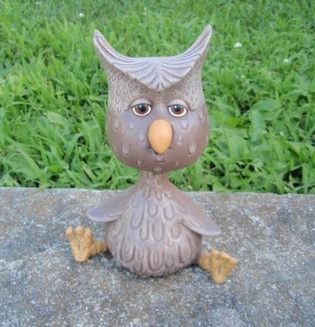 Owl Bobble Head - Wise Owl - Ceramic Owl - Hoot Owl - Teacher Gift - Gifts under 20 - Spotted Owl - Owl Decor - Owl Gift - Bird Decor