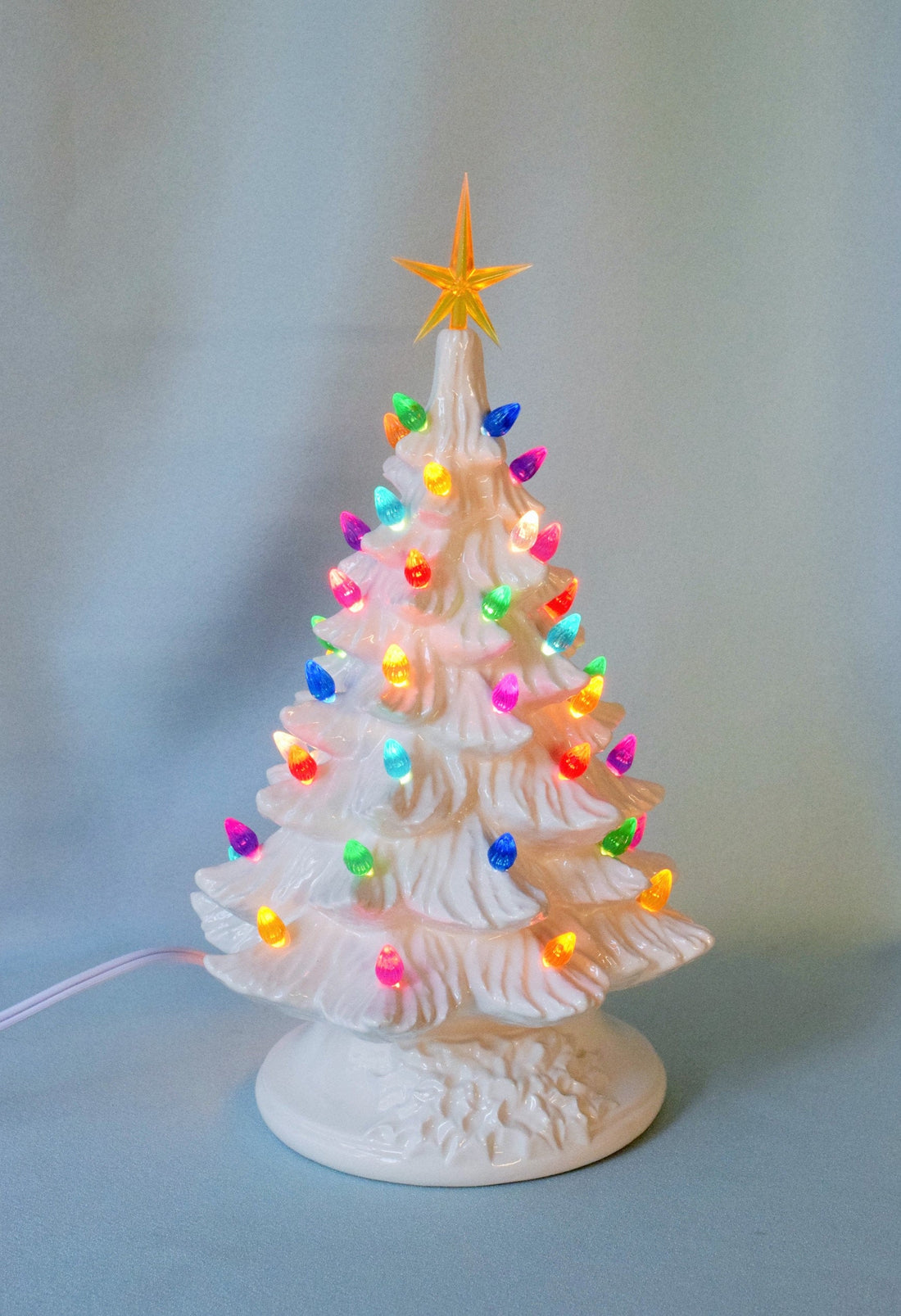 Multicolored White Ceramic Christmas Tree | 11