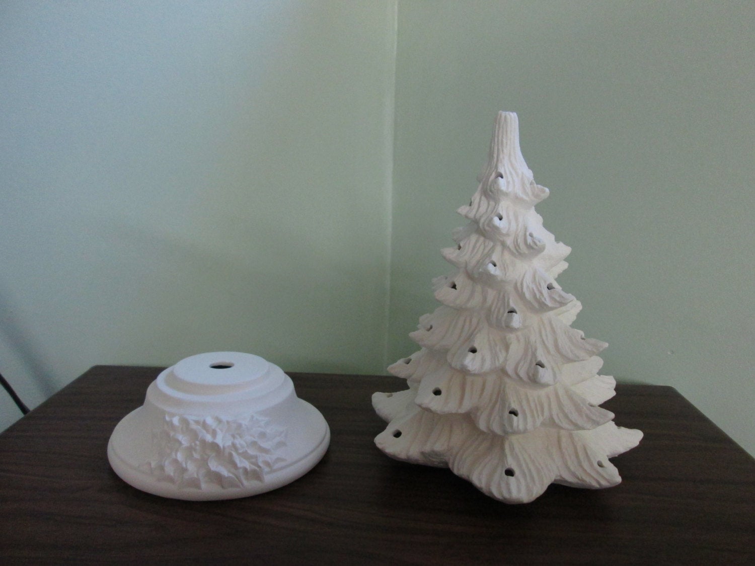 Large Vintage Christmas tree Ceramic Painting kit, DIY, Luminaria