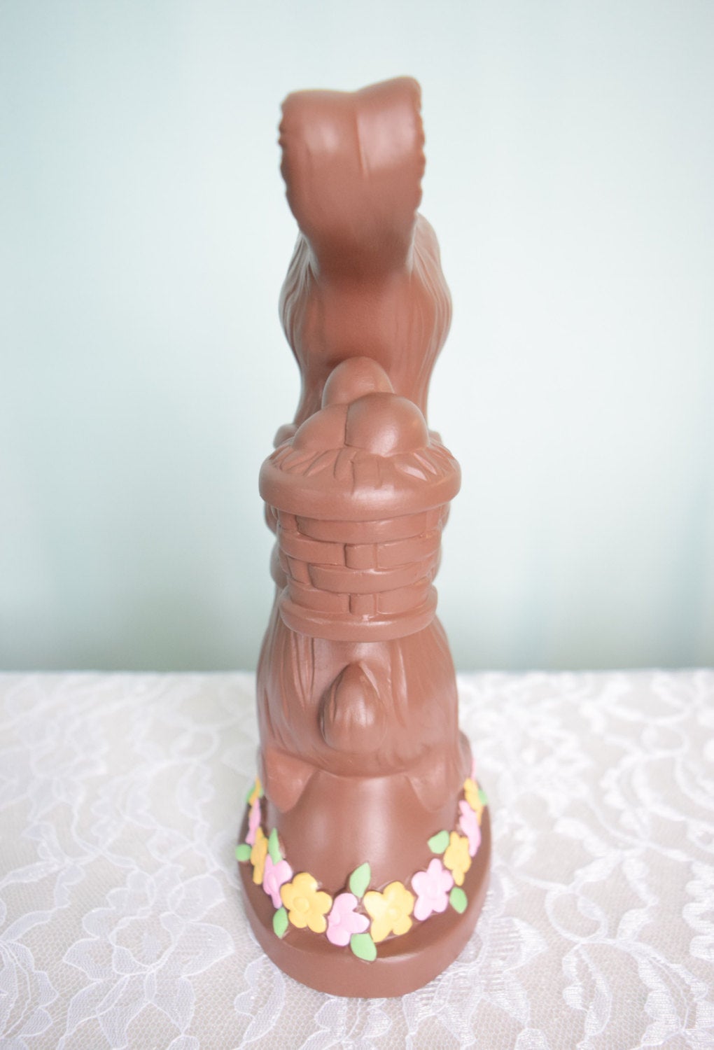 Ceramic Chocolate Easter Bunny - Faux Food - 10.5 Inches Tall