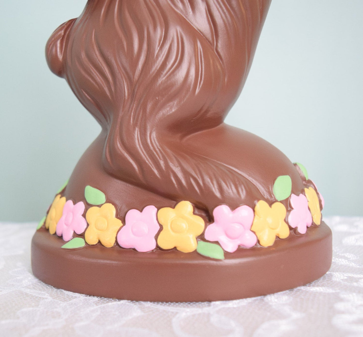 Ceramic Chocolate Easter Bunny - Faux Food - 10.5 Inches Tall