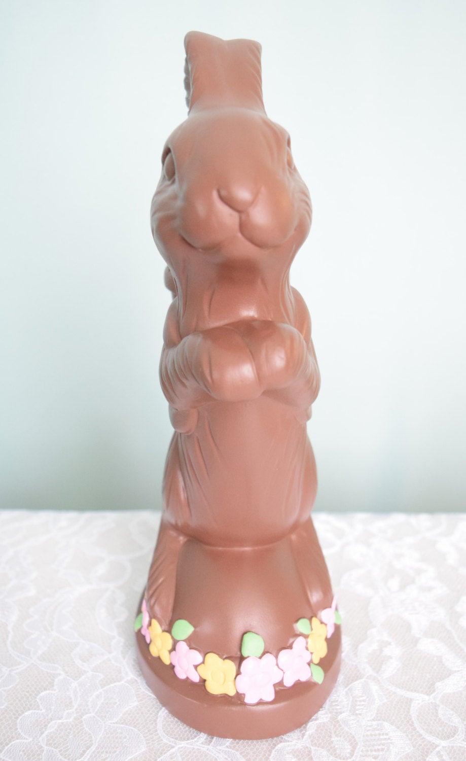 Ceramic Chocolate Easter Bunny - Faux Food - 10.5 Inches Tall